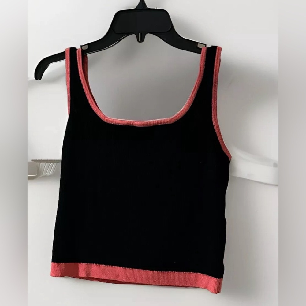 Black W/ Pink Ribbed Tank